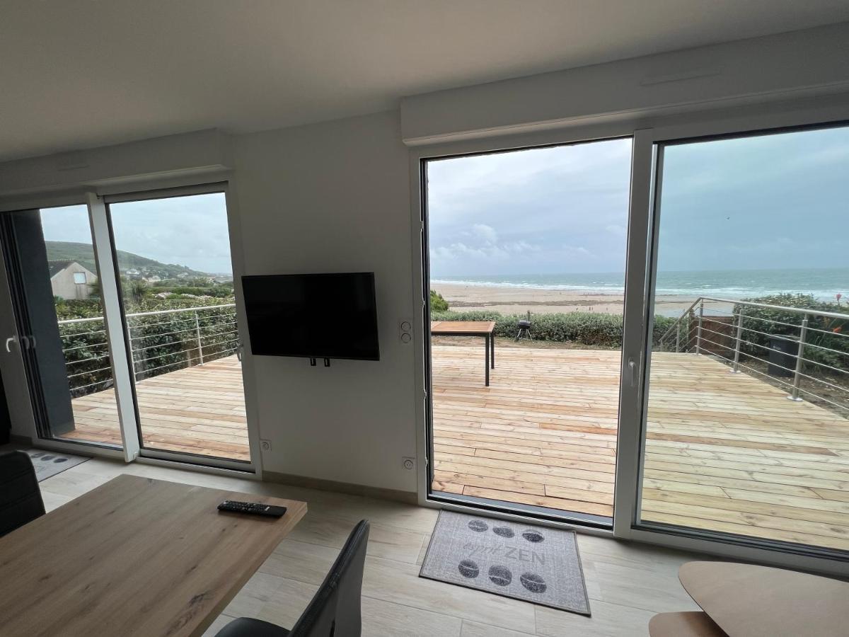 Le Bruit Des Vagues Villa Les Pieux Exteriör bild